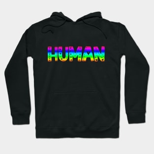Colorful HUMAN Typography Illustration Design lgbt Hoodie